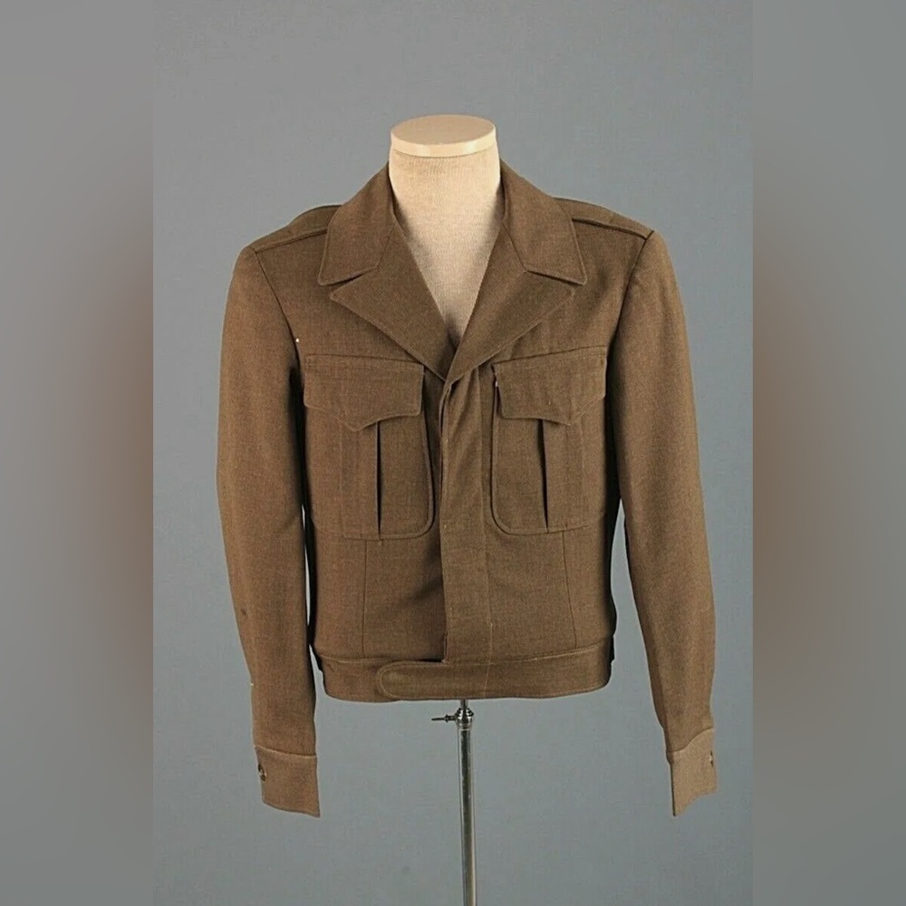 vintage • wwii army coat wool blazer green military jacket